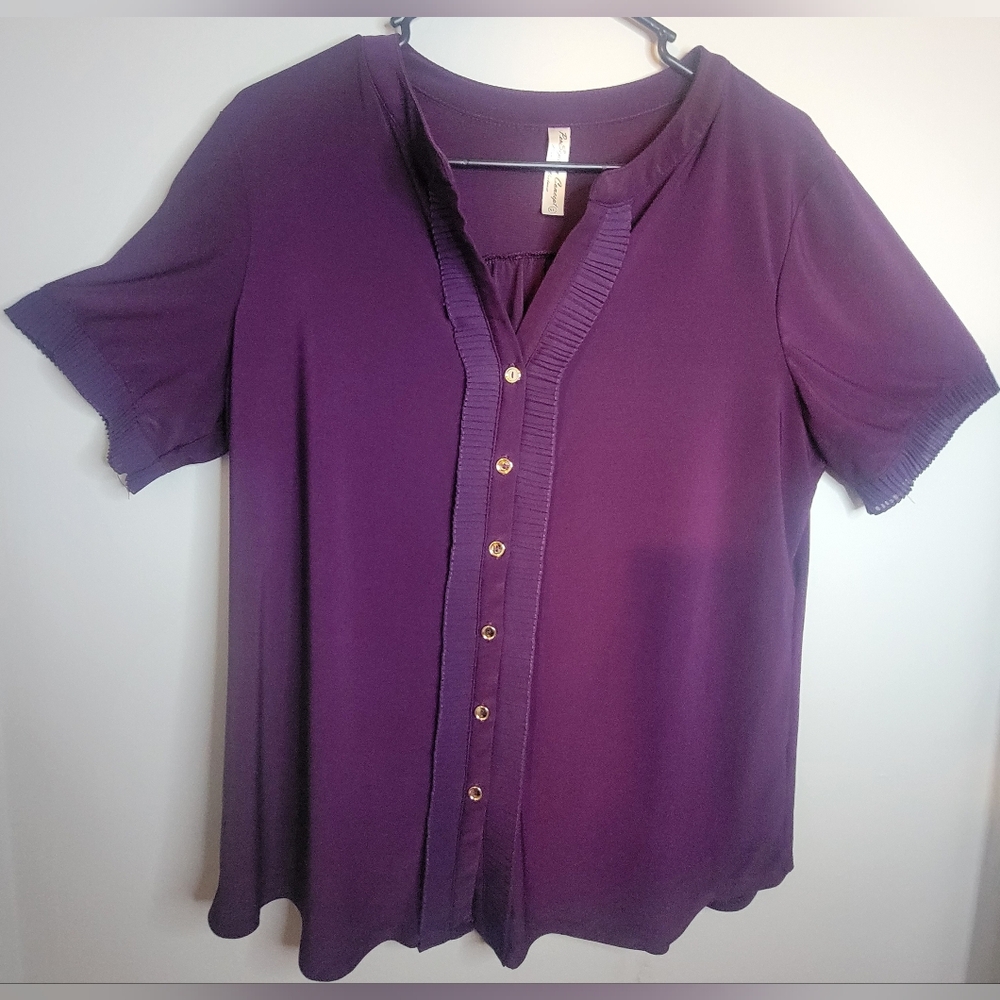 PerSeption womens purple blouse